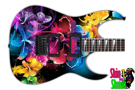  Guitar Skin Trippy Floral 