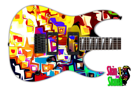  Guitar Skin Trippy Squares 