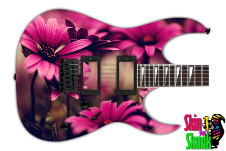  Guitar Skin Flowers Dark 