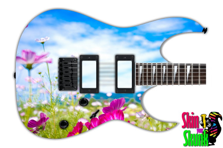  Guitar Skin Flowers Field 