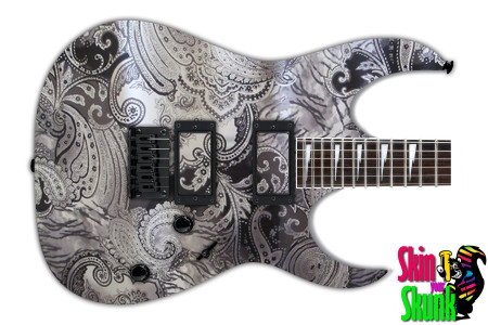  Guitar Skin Paisley Blackwhite 