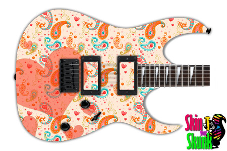  Guitar Skin Paisley Heart 