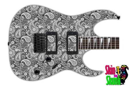  Guitar Skin Paisley Inverse Gray 