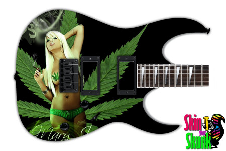  Guitar Skin Rasta Stoner Girl 