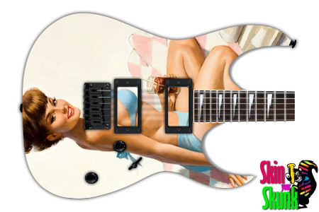  Guitar Skin Pinup Beach 