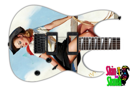  Guitar Skin Pinup Cowgirl 