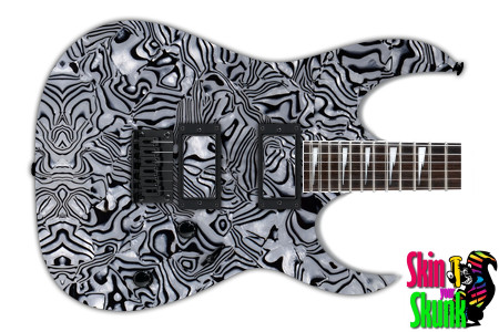  Guitar Skin Pearloid Black White 